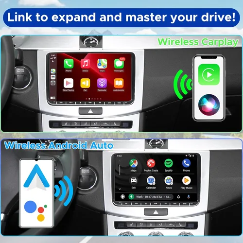 Vista 2 de SCUMAXCON 7" Android 13 Radio de coche con Carplay inalámbrico Android Auto GPS Navegación Estéreo de coche 8-CORE 2+32G Pantalla táctil IPS WiFi BT