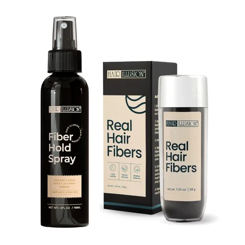 Vista 10 de Aerosol de fibras de cabello naturales, no sintético, de Hair Illusion, Negro