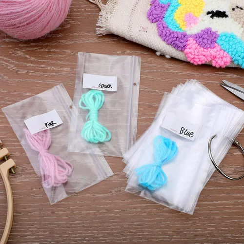 Vista 6 de Bolsas organizadoras de hilo dental con clips de anillo para carpetas de hojas sueltas de 2 pulgadas para tarjetas de índice, libros