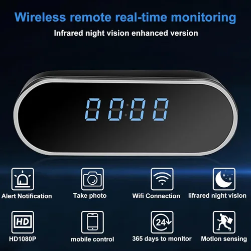 Vista 4 de Mini cámara 1080P HD inalámbrica de seguridad para interiores con control de aplicación, pequeña cámara con detección de movimiento, visión
