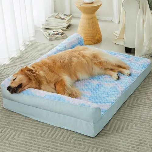 Vista 23 de BFPETHOME - Camas ortopédicas para perros grandes - Sofá impermeable para mascotas con funda extraíble y lavable, cama grande para perros con forro