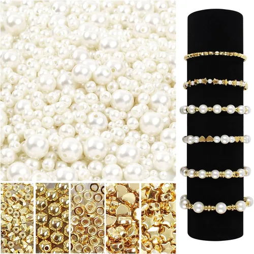 Vista 11 de Phinus 6000 Pz Cuentas de Perla de 4mm con Agujero, Perlas Redondas para Manualidades, Cuentas de Perla Sueltas para Hacer Joyas, Perlas para Hacer