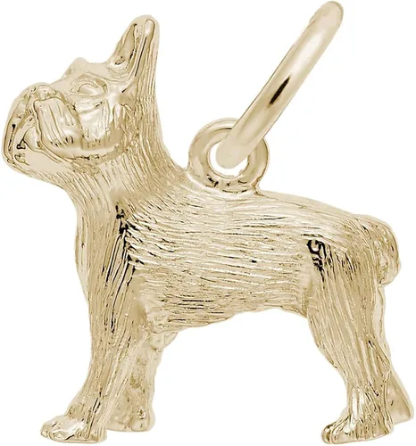 Rembrandt Charms - Colgante con diseño de bulldog francés, disponible en oro o plata de ley