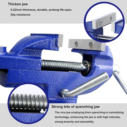 Vista 3 de Innest Base giratoria de abrazadera en tornillo de banco - Base giratoria de banco de 3 pulgadas, tornillo de banco portátil para banco de trabajo