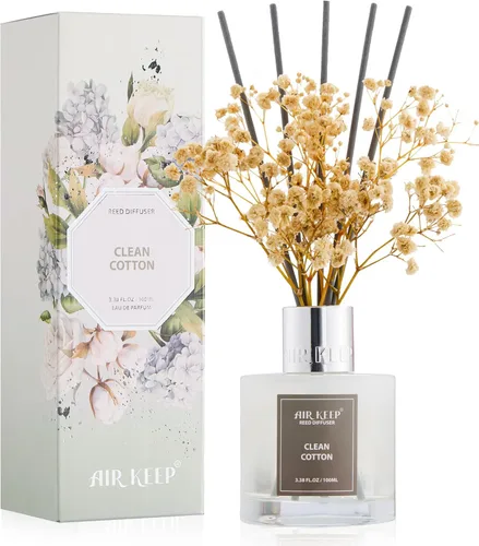 Vista 33 de Airkeep Juego de difusor de varillas – 3.38 onzas líquidas (3.4 fl oz), difusor de aroma de bambú para el hogar, incluye 8 varillas difusoras