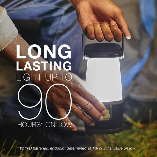Vista 3 de ENERGIZER Linterna LED para campamento 360 Pro, luz IPX4 resistente al agua, faroles ultra brillantes que funcionan con pilas y baterías D