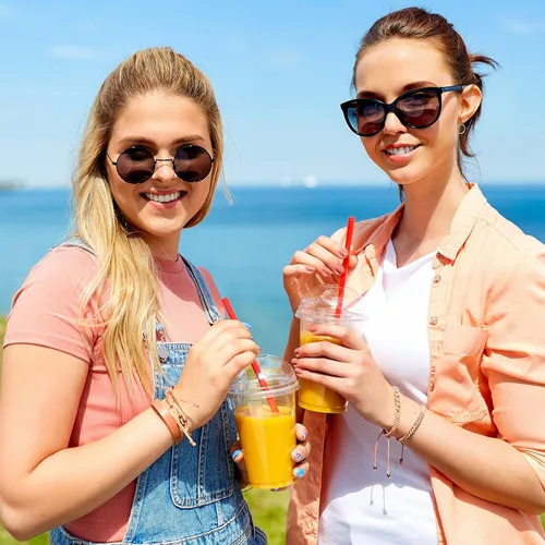 Vista 6 de 50 pajitas Boba envueltas individualmente, batido de plástico multicolor, batido gigante, pajitas grandes desechables de boca ancha