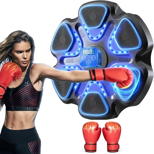 Music Boxing Machine with Gloves for Adults Boxing Machine Wall Mounted Music, Smart Connection Boxing Equipment for Home and Gym, Training Machine