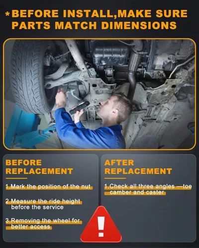 Vista 7 de Juego de 8 piezas de brazo de control delantero inferior con rótula interior exterior barra de acoplamiento extremo de barra estabilizadora Kit