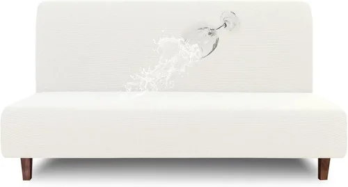 Vista 10 de Easy-Going Funda 100% Impermeable para Futón, Funda de Sofá Impermeable Doble para Futón, Funda de Sofá Jacquard Elástica, Protector de Muebles a
