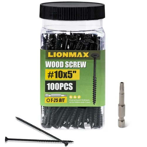 Vista 37 de LIONMAX Tornillos de cubierta de 3 pulgadas, tornillos para madera #10 x 3, 50 unidades, resistentes a la corrosión, revestimiento de epoxi