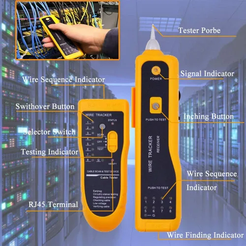 Vista 2 de LEATBUY - Kit de herramientas de crimpado RJ45 CAT6, juego de herramientas de crimpado CAT5, 50 conectores, 50 cubiertas, cortador Ethernet de red