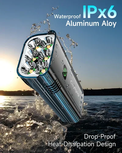 Vista 6 de 2026 Upgrade 6800Lumen Bike Light for Night Riding,Super Bright 6 LED Headlight,Aluminum 10 Mode Rechargeable Bicycle Light Front and