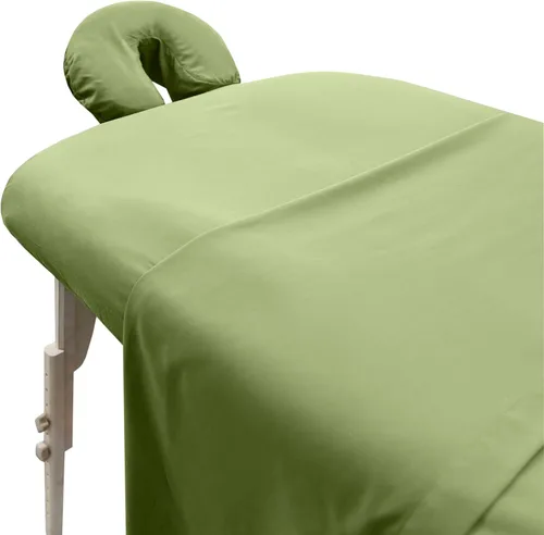 Vista 14 de LONDON LINENS Juego de sábanas de microfibra suave para mesa de masaje, juego de 3 piezas, incluye funda para mesa de masaje, sábana bajera Azul