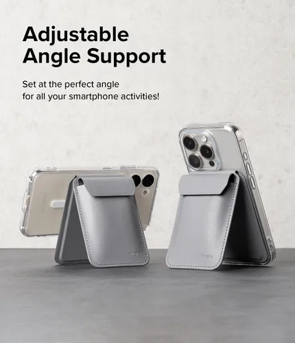 Vista 7 de Ringke Cartera magnética con soporte [capacidad para hasta 3 tarjetas] Cartera de teléfono compatible con MagSafe, soporte ajustable en ángulo