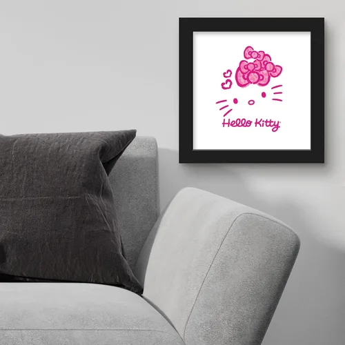 Vista 3 de Trends International Gallery Pops Sanrio Hello Kitty - Póster de pared con lazo rosa Jungle Paradise, 12.00 x 12.00 pulgadas, versión de marco negro