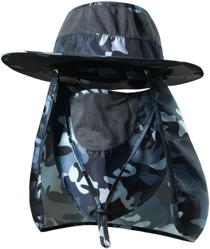 Vista 2 de KOOLSOLY Sombrero de pesca, gorra solar con protección solar UPF 50+ y solapa para el cuello, para hombre y mujer