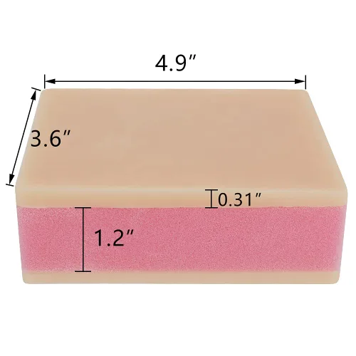 Vista 5 de Modelo de entrenamiento de almohadilla de inyección de piel humana de esponja de silicona, práctica de estudiante de enfermera, sin jeringa incluida