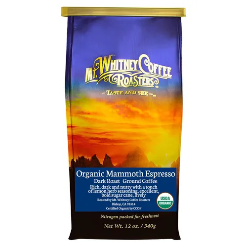Vista 31 de Mt. Whitney Base Camp Blend - Café de tostado medio oscuro, café bajo en ácido, café molido, 12 onzas (paquete de 1)