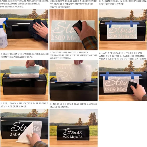 Vista 6 de Calcomanías personalizadas para buzón de correo VWAQ-CMB1 (12 x 6 pulgadas, negro)