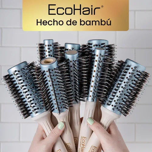 Vista 7 de Olivia Garden EcoHair Combo Vent Cepillo redondo de bambú para el cabello