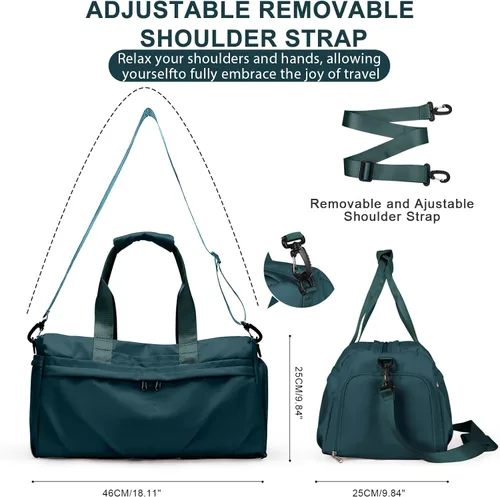 Vista 2 de Bolsa de viaje para gimnasio, bolsa de hombro para mujer, bolsa de hombro para fin de semana