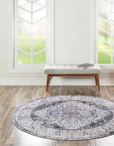 Vista 10 de Unique Loom Yara Collection - Alfombra de área Yash (2' x 3' 1", rectangular, rosa coral claro/azul)