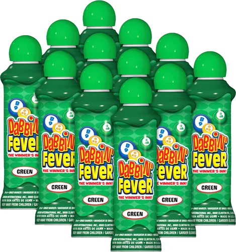 Vista 15 de Dabbin' Fever Bingo Daubers - Una docena de dabbers de tinta de 3 onzas (azul)
