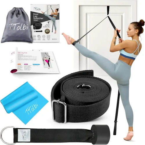Stretching Strap with Door Anchor & Resistance Band – Leg Stretcher for Improving Flexibility & Splits – Ideal for Ballet, Dance, Cheer, Yoga &