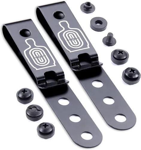 Vista 36 de HolsterSmith - Clip universal de metal para cinturón para hacer fundas, modelo 5, (3 agujeros), color negro táctico