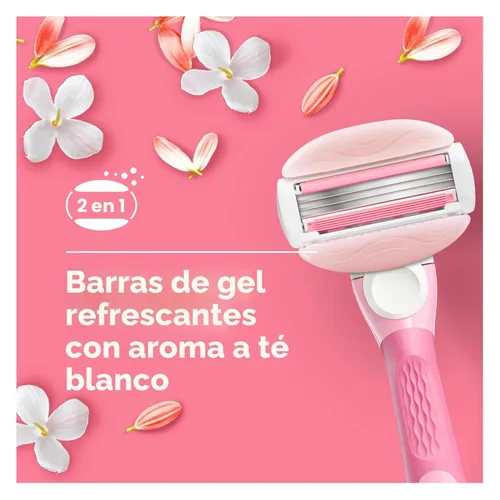 Vista 4 de Gillette Venus ComfortGlide - Rastrillo de afeitar para mujer, té blanco (6 repuestos)