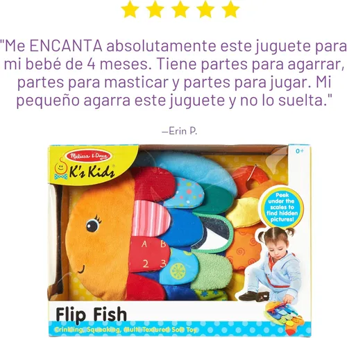 Vista 9 de Melissa & Doug Flip pescado suave juguete de bebé.