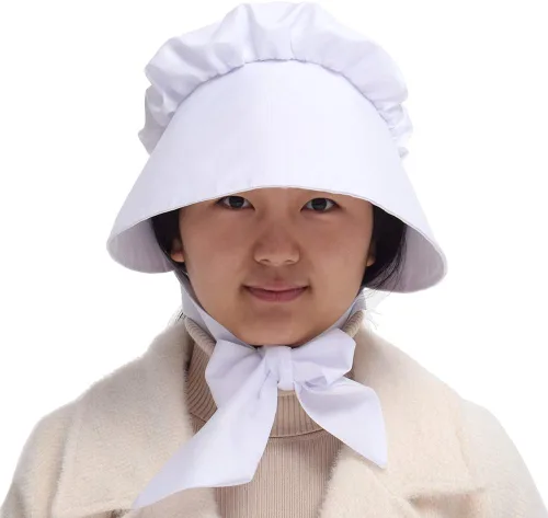 Vista 4 de GRACEART Sombrero campesino Amish Prairie Gorra Mujeres Niñas Pioneer Colonial Bonnet 100% Algodón
