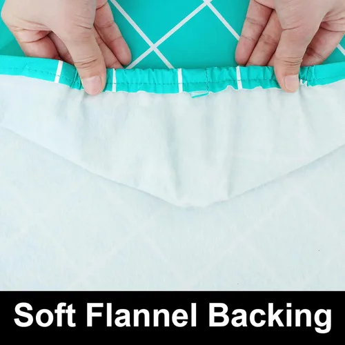 Vista 79 de Mantel rectangular, manteles de plástico elásticos ajustables con parte trasera de franela para mesas de 4 pies, manteles de vinilo impermeables