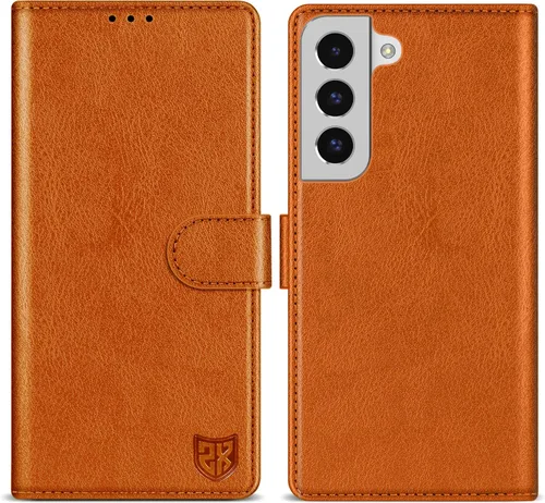 Vista 10 de ZZXX Funda tipo cartera para Samsung Galaxy S22 con bloqueo RFID, ranura para tarjetas, función atril, cierre magnético, funda protectora de cuero