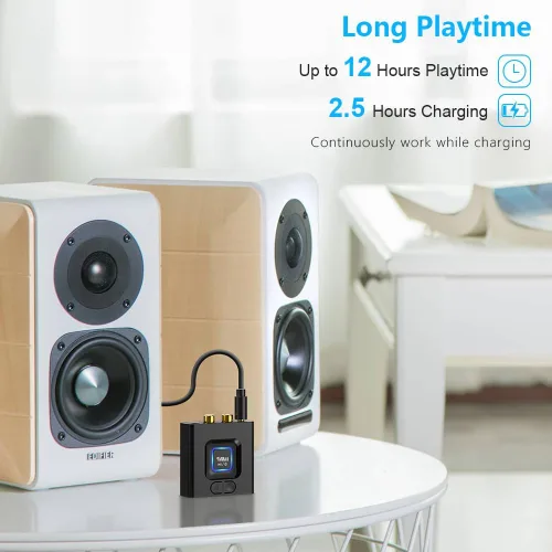 Vista 4 de 1Mii Receptor Bluetooth 5.1 para estéreo doméstico, adaptador de audio Bluetooth con RCA de 0.138 in, transmisión de música inalámbrica de alta