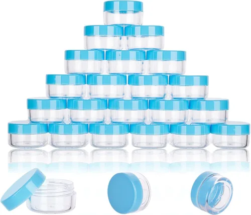 Vista 14 de Contenedores de muestra de 5 gramos con tapas, 50 frascos de muestra de 5ML, recipientes vacíos para cosméticos con tapas, pequeños contenedores