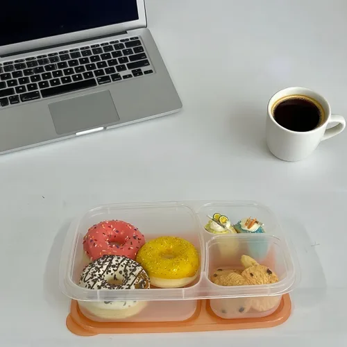 Vista 7 de WEEK NINE Bento - Loncheras reutilizables con 3 compartimentos para la escuela, el trabajo y los viajes, juego de 7
