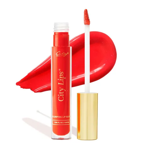 City Beauty City Lips Plumping Lip Gloss - Brillo de alto brillo para labios más completos y de aspecto más joven | Tratamiento labial hidratante y