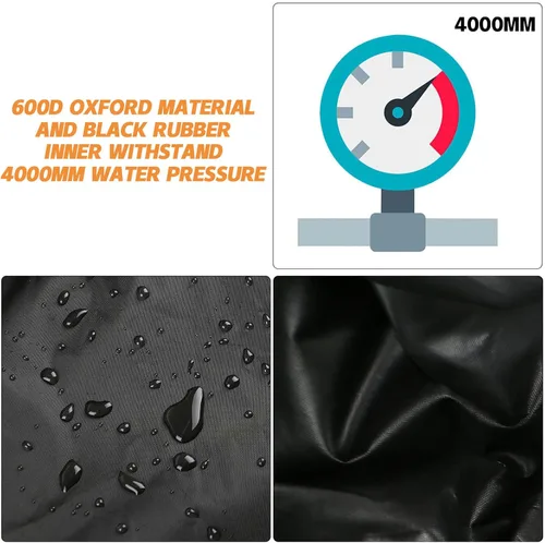 Vista 4 de Funda para cortacésped con accesorio de ensacado, impermeable, resistente, se adapta a cubiertas de cortacésped de hasta 54 pulgadas, poliéster 600D