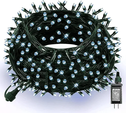 Vista 25 de Dazzle Bright 400 luces LED de Navidad de 132 pies, tira de luces de Navidad enchufable con 8 modos, decoraciones de Navidad impermeables