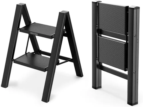 Escalera WOA WOA, taburete plegable con pedales ensanchables, escalera ligera y portátil para el hogar, escalera de cocina, fácil de almacenar,