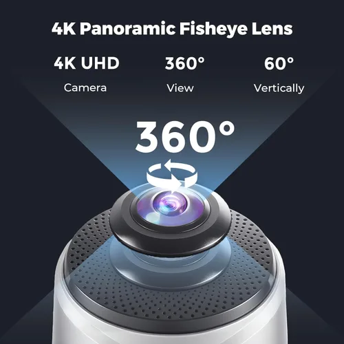 Vista 6 de Camera 360, 4K Video Conference Room Camera System, Webcam, AI Driven Speaker Tracking, Noise Cancellation, Works with Zoom, Google Meet, Teams and