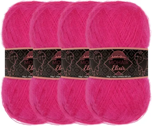 Vista 117 de JubileeYarn Mohair Elixir Yarn - 50g/Skein Baby Wool Blend - Cosmopolitan - 1 Skein