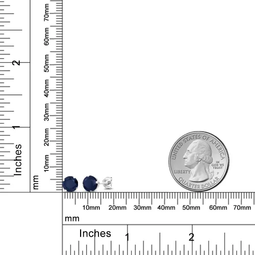 Vista 48 de Gem Stone King Aretes redondos de plata de ley 925 con piedra natal de 0.236 in para mujer