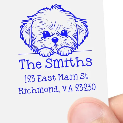 Vista 289 de Sello de alta calidad para cachorros Airedale Terrier – Sello de dirección personalizado – Ideal para los amantes de los perros – Elección de 5