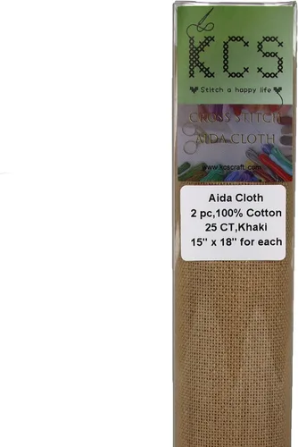 Vista 38 de KCS 2 cajas de tela de costura de algodón para punto de cruz de 15 x 18 pulgadas (blanco antiguo, 11 unidades)