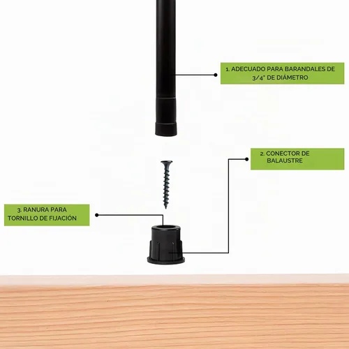 Vista 8 de Conectores de balaustre metálicos ajustables para 3/4" (29-45°) (paquete de 24)