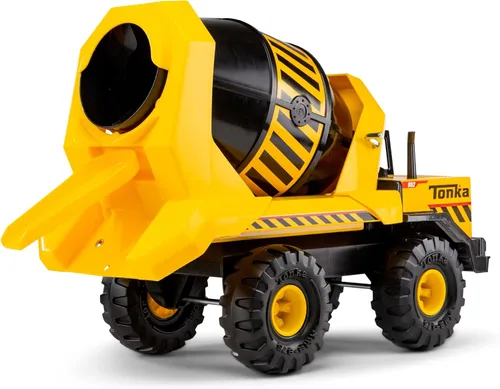 Vista 3 de Tonka Steel Classics Mighty Mezcladora de Cemento - Fabricada con Acero y Plástico Resistente, Camión de Construcción de Juguete Amarillo, Niños