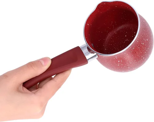 Vista 6 de Mini cacerola antiadherente para leche, calentador de mantequilla de 0.5 cuartos de galón con un solo mango, pequeña olla para hervir café